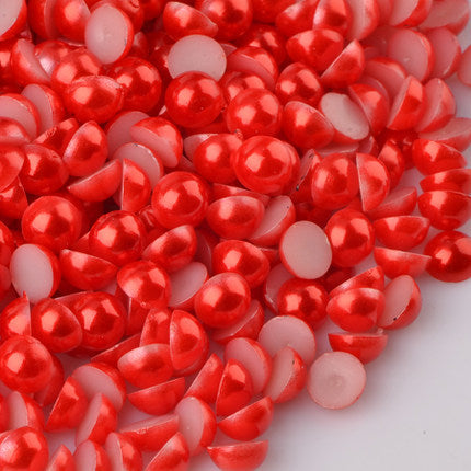 Sales!1000Pcs 50Gram Mixed 2-10mm Craft ABS Imitation Pearls Half Round Flatback Pearls Resin Scrapbook Beads For DIY Decoration