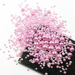 Sales!1000Pcs 50Gram Mixed 2-10mm Craft ABS Imitation Pearls Half Round Flatback Pearls Resin Scrapbook Beads For DIY Decoration
