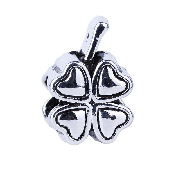 1pc Free Shipping Silver Bead Charm European Love Heart Clover Owl Boy Dog Paw Family Fashion Bead Fit Pandora Bracelet Necklace