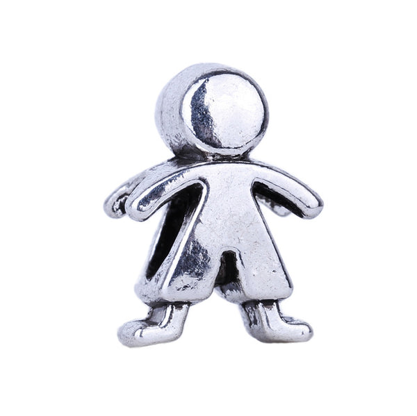 1pc Free Shipping Silver Bead Charm European Love Heart Clover Owl Boy Dog Paw Family Fashion Bead Fit Pandora Bracelet Necklace