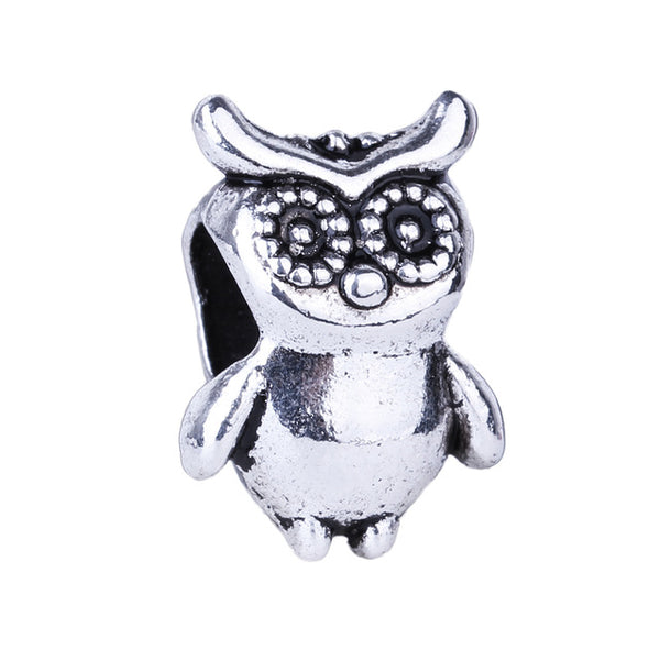 1pc Free Shipping Silver Bead Charm European Love Heart Clover Owl Boy Dog Paw Family Fashion Bead Fit Pandora Bracelet Necklace