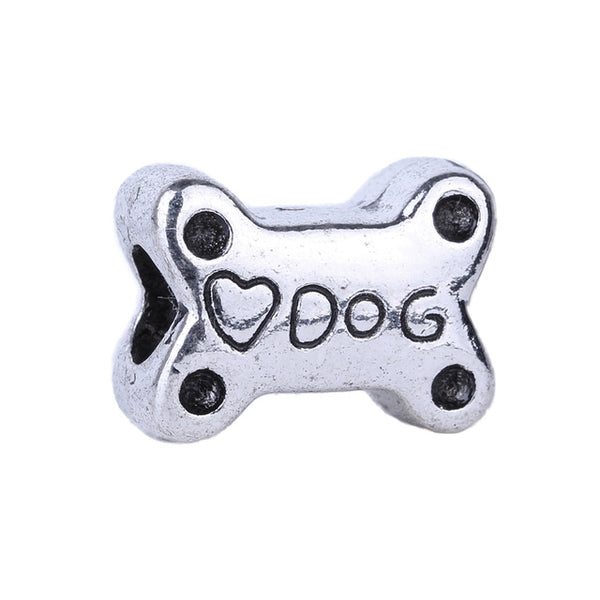 1pc Free Shipping Silver Bead Charm European Love Heart Clover Owl Boy Dog Paw Family Fashion Bead Fit Pandora Bracelet Necklace
