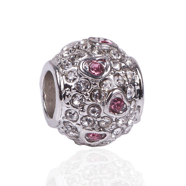 European Alloy Delicate Metal Rhinestone Bead and Pendant Fits Pandora Bracelet & Bangles for DIY Jewelry Making Charms