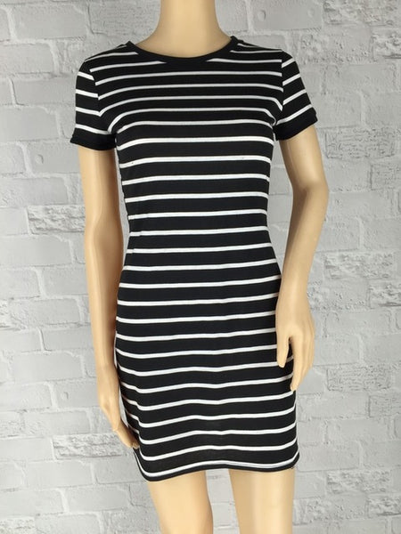 Summer New Round Neck Striped Short-sleeved Dress