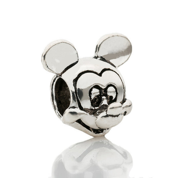 2016 New Free Shipping 1Pcs Silver Bead Charm European Silver With Mickey Cartoon Charm Pendant Bead Fit Pandora Bracelet Gift