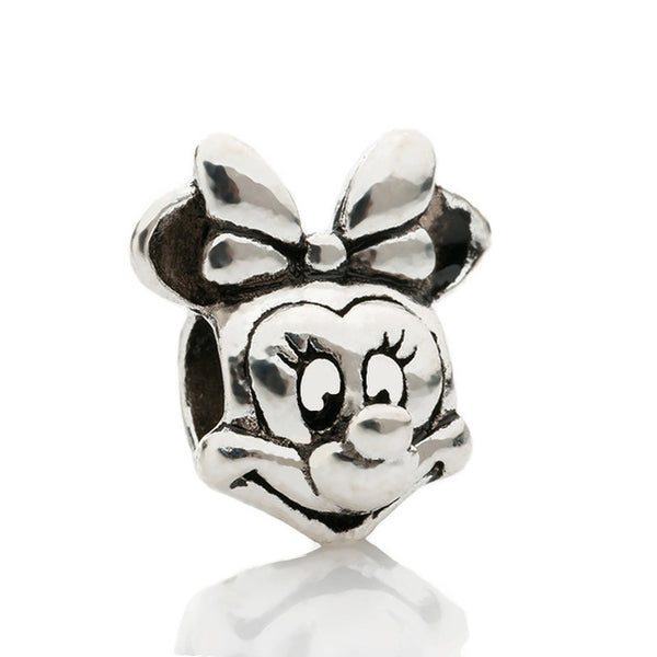 2016 New Free Shipping 1Pcs Silver Bead Charm European Silver With Mickey Cartoon Charm Pendant Bead Fit Pandora Bracelet Gift