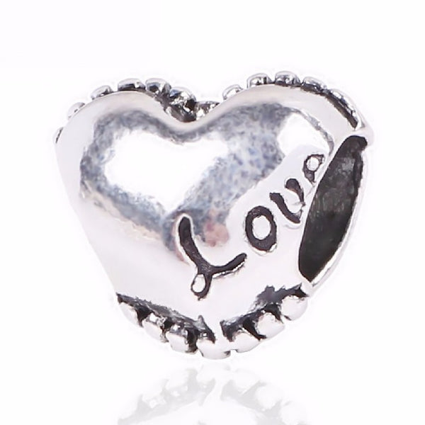 NEW 1pc Free Shipping Silver Bead Charm European Love Heart Clover Owl Boy Paw Family Fashion Bead Fit Pandora Bracelet Necklace