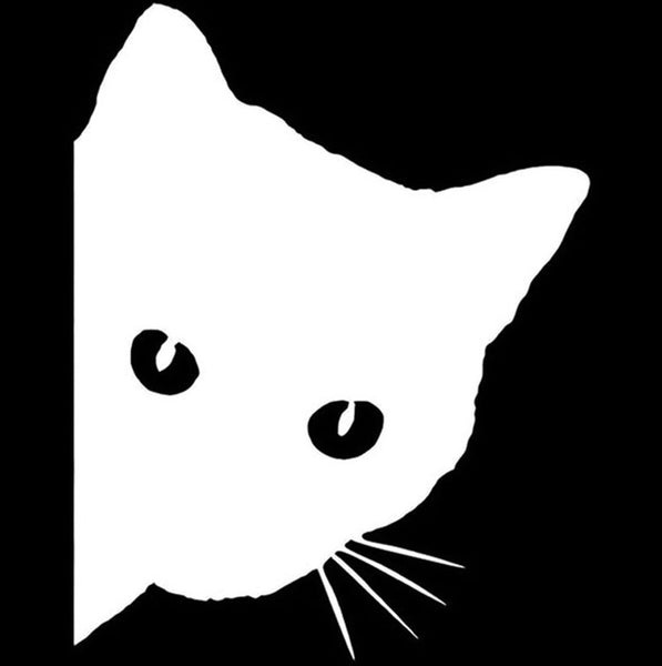 12*15CM CAT FACE PEERING Car Sticker Decals Pet Cat Motorcycle Decorative Stickers Car Window Decals C2-0089