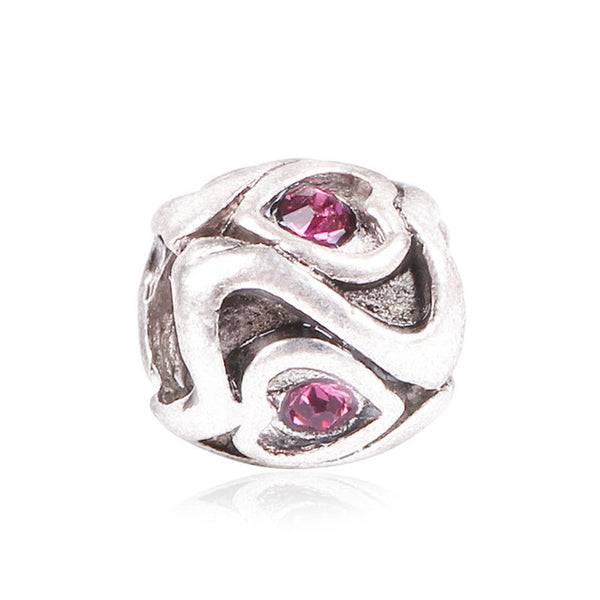 Free Shipping 1Pc Silver Bead Charm European Charms Beads Long Tube Family Charm Fit For Pandora Bracelet