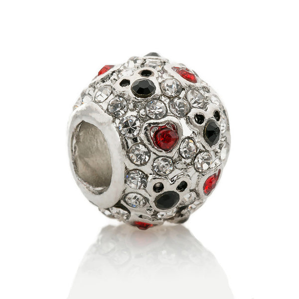 Free Shipping 1Pc Silver Bead Charm European Charms Beads Long Tube Family Charm Fit For Pandora Bracelet