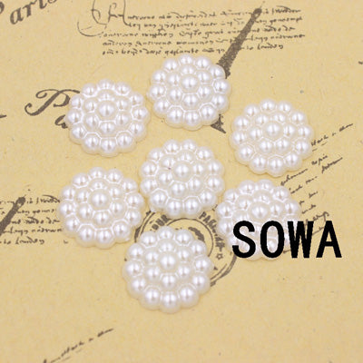 Free Shipping 144Pcs/lot 10mm Imitation Pearls Half Round Flatback Flower Beads Wedding Cards Embellishments DIY Decoration