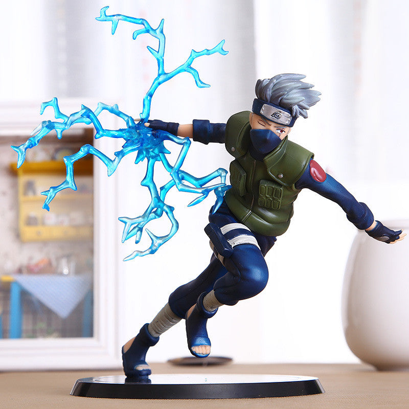 22cm Cool Naruto Kakashi Sasuke Action Figure Anime puppets Figure PVC Toys Figure Model Table Desk Decoration Accessories