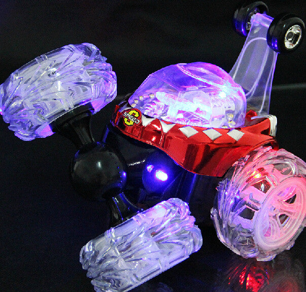 Stunt Car with Light Music RC Car Remote Control Toy Electric Toy Dancing Dump Car Dumper Rolling Rotating Wheel Vehicle Truck