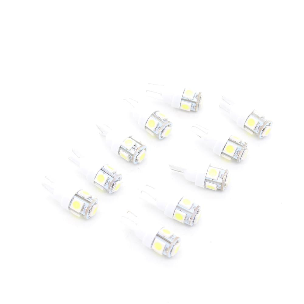 10pcs Auto T10 5 LED 1W 5050 W5W Wedge Door Parking Bulb Light Car 5W5 LED Dome Festoon C5W C10W License Plate Light DRL
