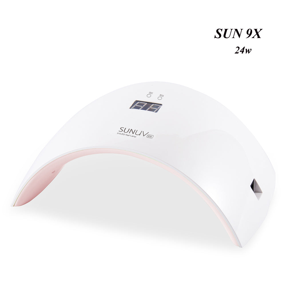 SUN9X UV LED Lamp Drying Gellaka Gel Polish Nail Lamp SUN9c Upgraded New Nail Dryer 24W Electronic Timer and Button
