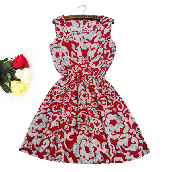 Super Price !2016 Casual Style Spring Women Sleeveless Mini Dress O-Neck Vetidos Beach Dresses Women Clothing