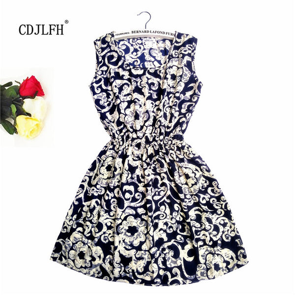 Super Price !2016 Casual Style Spring Women Sleeveless Mini Dress O-Neck Vetidos Beach Dresses Women Clothing