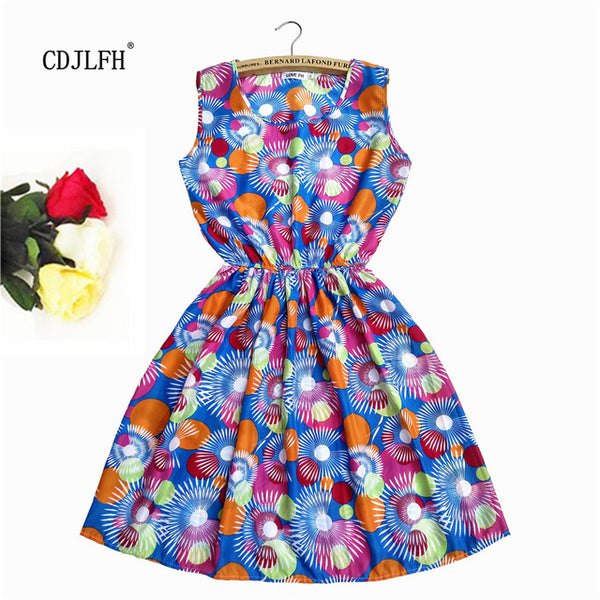 Super Price !2016 Casual Style Spring Women Sleeveless Mini Dress O-Neck Vetidos Beach Dresses Women Clothing