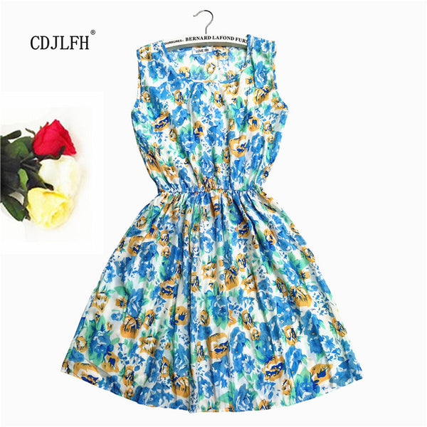 Super Price !2016 Casual Style Spring Women Sleeveless Mini Dress O-Neck Vetidos Beach Dresses Women Clothing