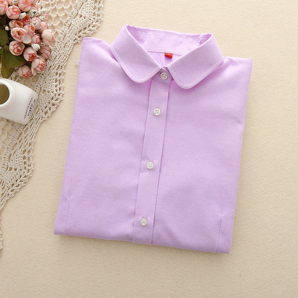Women Blouses 2017 New Arrived EYM Brand Casual Cotton Oxford Long Sleeved Shirt Blusas Plus Size Women Tops Chemise Femme Style