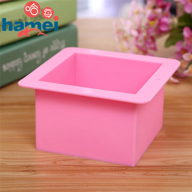 silicone handmade soap mold 500ml straight quadrel 9 * 9 * 6.5cm silicone bakeware bread moulds E184