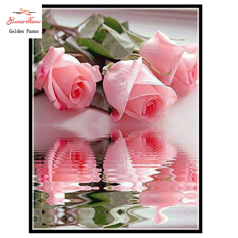 diamond painting kit diamond embroidery pink rose full rhinestone flower cross stitch diamond mosaic Handmade needlework diy