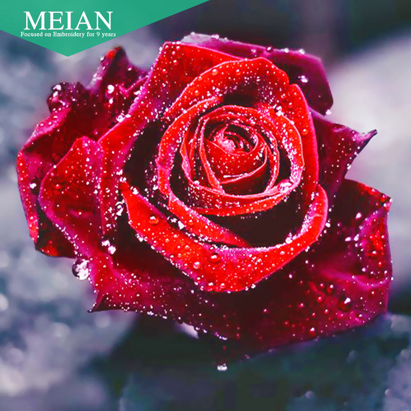 Meian,Full,Diamond Embroidery,Flower,Rose,5D,Diamond Painting,Cross Stitch,3D,Diamond Mosaic,Needlework,Crafts,Christmas,Gift