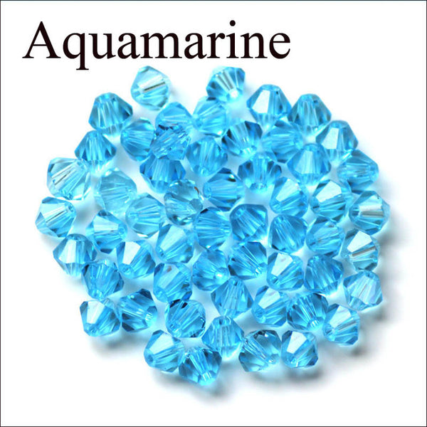 Bicone Beads Crystal AB 100PCS/LOT 4mm Czech Loose Crystal Beads/ Faceted Glass Beads for DIY Jewelry Earrings Bracelets