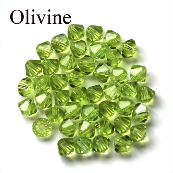 Bicone Beads Crystal AB 100PCS/LOT 4mm Czech Loose Crystal Beads/ Faceted Glass Beads for DIY Jewelry Earrings Bracelets