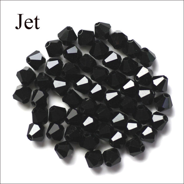 Bicone Beads Crystal AB 100PCS/LOT 4mm Czech Loose Crystal Beads/ Faceted Glass Beads for DIY Jewelry Earrings Bracelets
