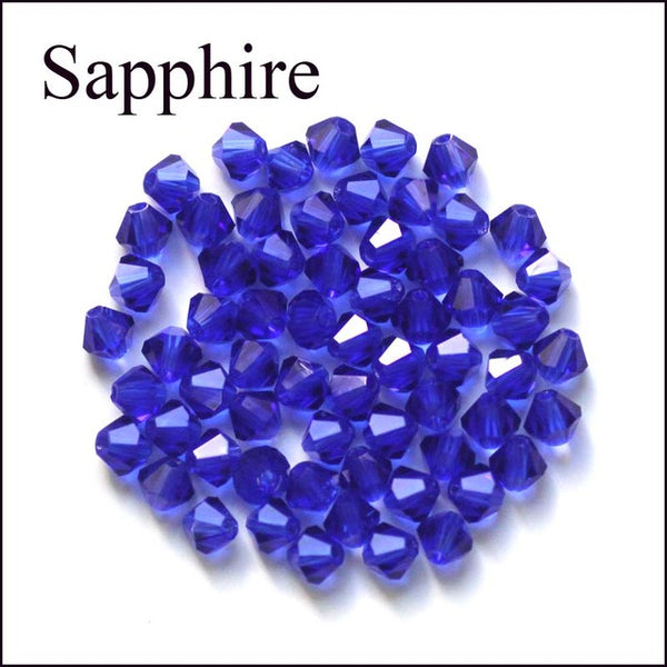 Bicone Beads Crystal AB 100PCS/LOT 4mm Czech Loose Crystal Beads/ Faceted Glass Beads for DIY Jewelry Earrings Bracelets