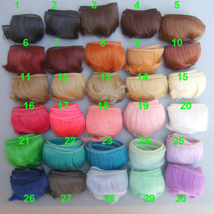 5cm fringe doll hair black falxen blown khaki DIY wigs for BJD SD Tilda bang doll wigs