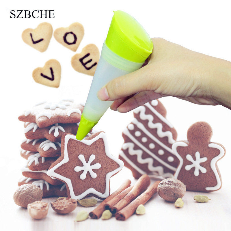 Cake pen dessert decorating Syringe Cylinder Silicone Writing Paint Pens Pastry Icing Cream Chocolate Cookie Bakeware Cake Tools
