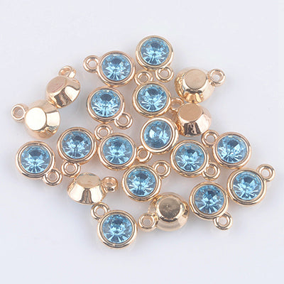 12pcs/lot mixed Birthstone charms 11mm Acrylic gold pendant for Diy Personalized Necklace and Bracelet Free shipping XY160419