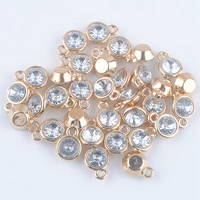 12pcs/lot mixed Birthstone charms 11mm Acrylic gold pendant for Diy Personalized Necklace and Bracelet Free shipping XY160419