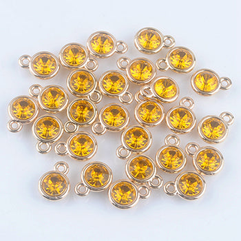 12pcs/lot mixed Birthstone charms 11mm Acrylic gold pendant for Diy Personalized Necklace and Bracelet Free shipping XY160419