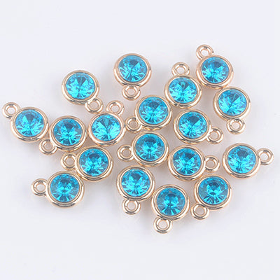 12pcs/lot mixed Birthstone charms 11mm Acrylic gold pendant for Diy Personalized Necklace and Bracelet Free shipping XY160419