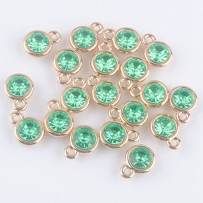 12pcs/lot mixed Birthstone charms 11mm Acrylic gold pendant for Diy Personalized Necklace and Bracelet Free shipping XY160419