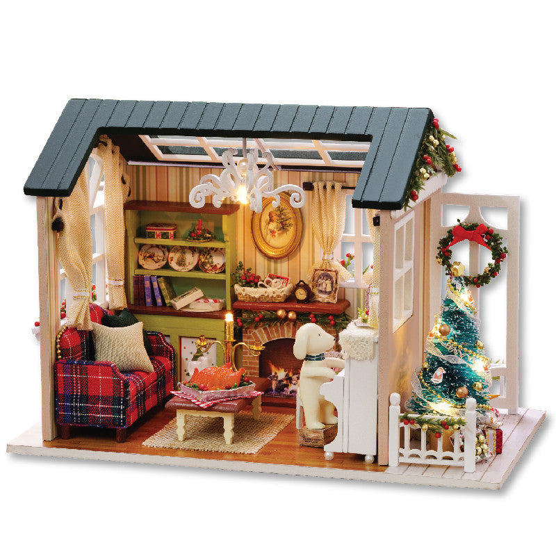 Handmade Furniture Doll House Diy miniature doll house 3D Wooden Miniaturas Dollhouse Toys for Christmas and birthday gift z009