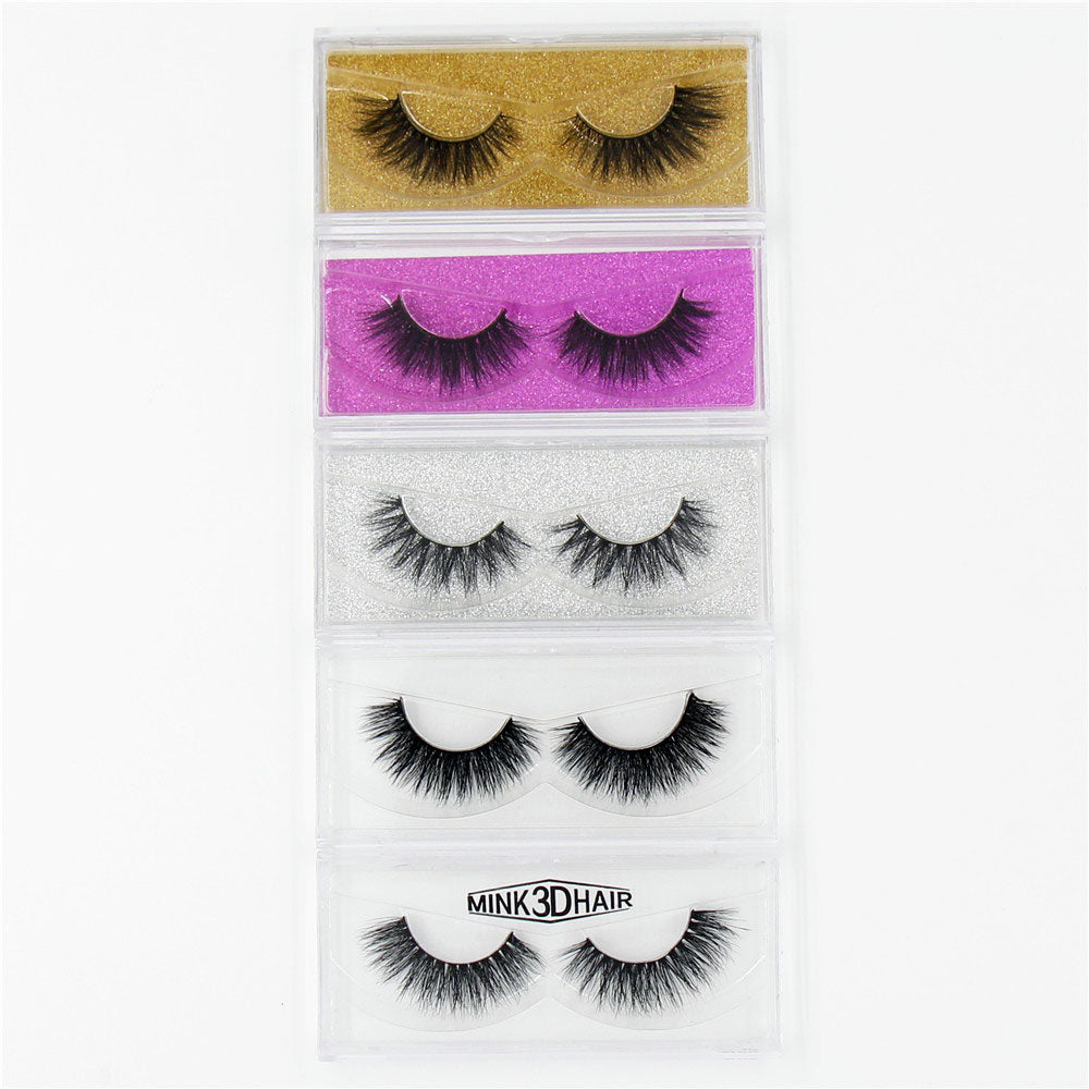 3D Mink eyelash Messy Cross Thick Natural Fake Eye Lashes Professional Makeup Bigeye Eye Lashes Handmade 1pair Glitter Packaging