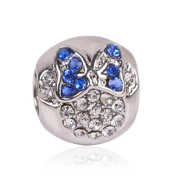 2017 Hot Sale Plated Silver Blue Enamel Charm Bead Fit Original Pandora Beads Bracelet Necklace Authentic Fashion Jewelry