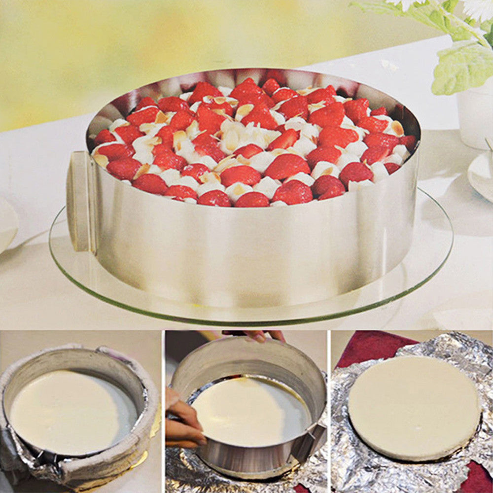 Retractable Bakeware Cake Tools Adjustable Stainless Steel Circle Mousse Ring Baking Dishes PanTool Set Cake Mould Molds Size
