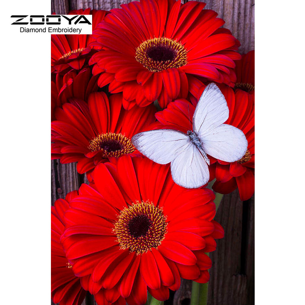 NEW 3D DIY Diamond Painting Cross Stitch Floral &butterflies Crystal Needlework Diamond Embroidery Full Diamond Decorative BJ481