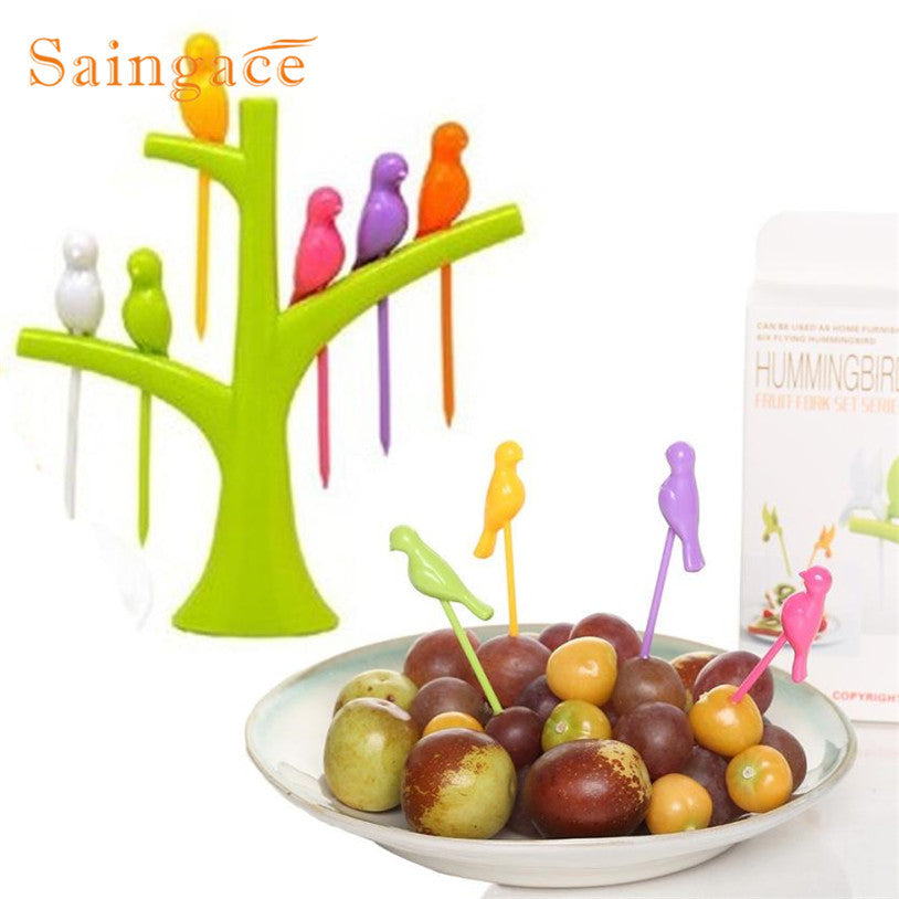 Saingace Birdie Fruit Fork Birds On The Tree Dessert Cake Dinnerware Party Cocktail quality first