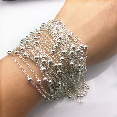 GUFEATHER DIY chain Bangle making materials  making sexy waist Peas chain Shiny products beads:4mm chain :2mm 500cm