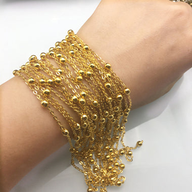 GUFEATHER DIY chain Bangle making materials  making sexy waist Peas chain Shiny products beads:4mm chain :2mm 500cm