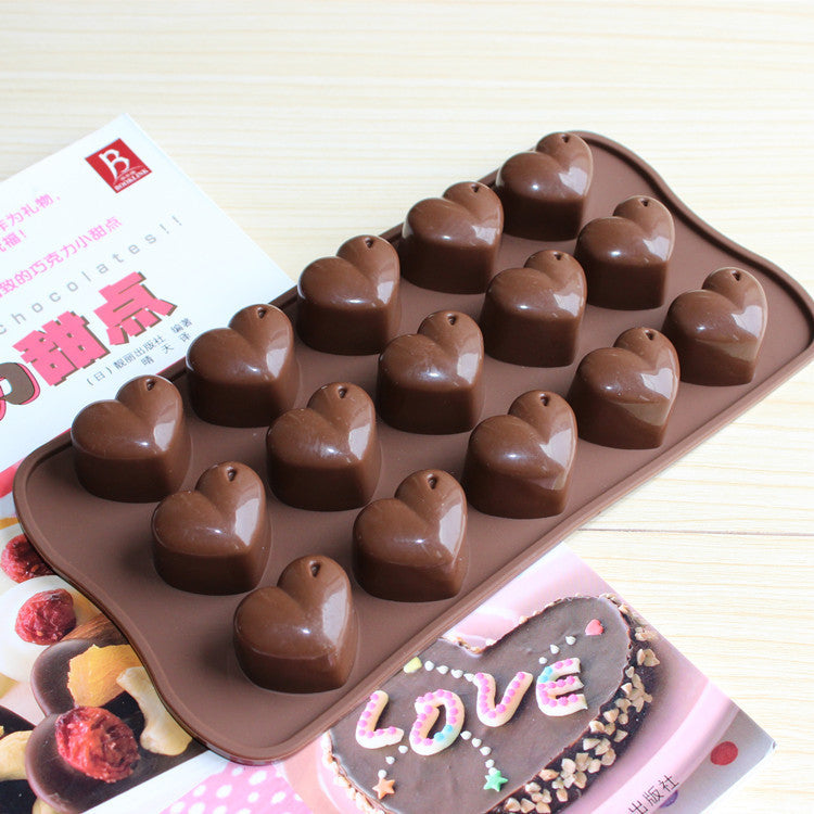 FoodyMine 15 Hearts Shape Silicone Cake Bakeware Tools Chocolate Ice Mold Cake Decoration