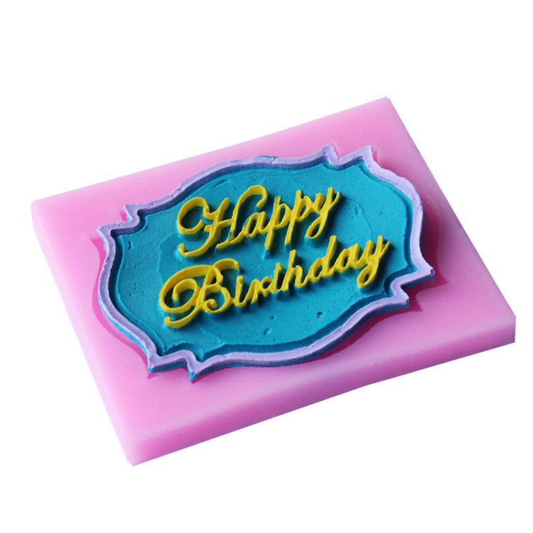 1PCS Hsppy Birthday Shape Food Grade Silicone Cake Tools, For Cupcake, Jelly, Chocolate, Candy Bakeware Decorating D121