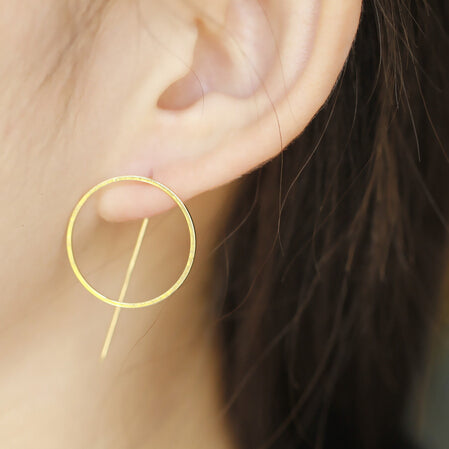 Timlee E066 New Punk Style Cool Metal Round Studs Earrings Wholesale