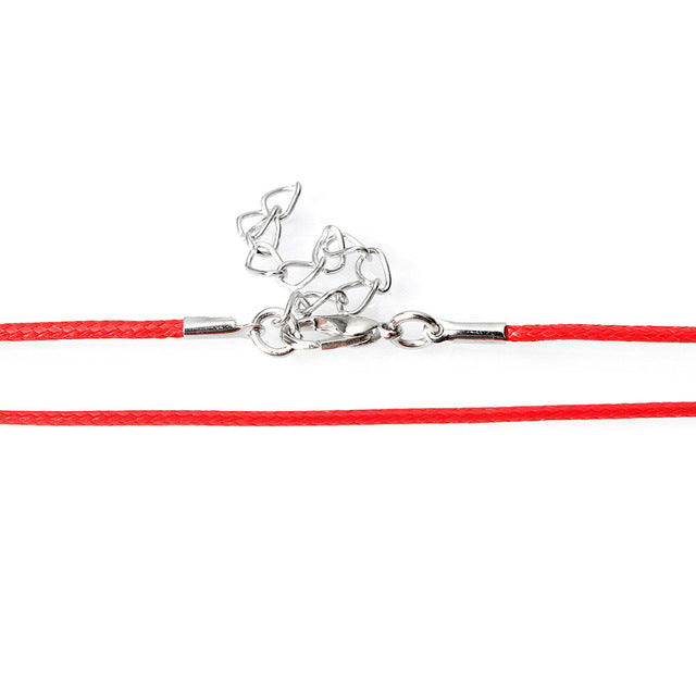 10 Pcs/lot 1MM diameter Waxed Nylon Cord  Leather Adjustable Braided Rope Bracelets&Necklace Charms Findings Lobster Clasp Strin